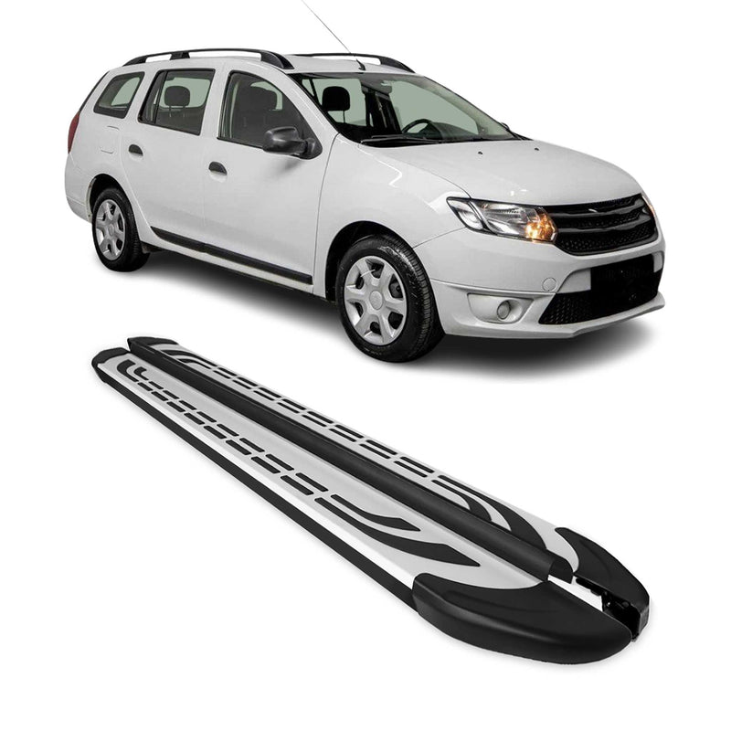 Trittbretter Schweller Seitenbretter für Dacia Logan MCV 2013-2021 Schwarz Alu
