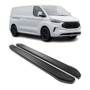 Trittbretter Seitenschweller für Ford Tourneo Custom 2023-2026 L2 Schwarz Alu 2x