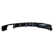 JOM Heckschürzeneinsatz für BMW 3er F30/F31 2011-2019 schwarz glänzend Doppelrohr links