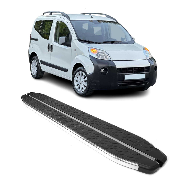 Trittbretter Seitenschweller für Citroen Nemo 2008-2021 Edelstahl Schwarz Silber