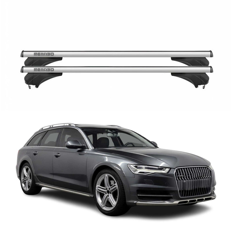 Menabo Dachträger Grundtäger für Audi A6 4G Allroad 2012-2018 Alu Silber 2 tlg