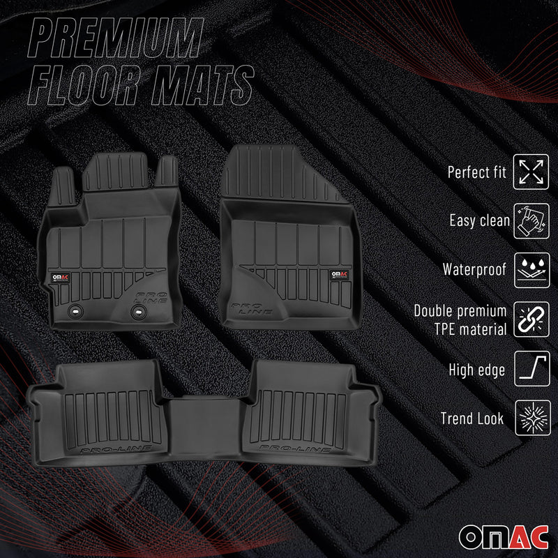 OMAC Gummi Fußmatten für Toyota Auris Hybrid 2012-2018 Premium Gummi Schwarz 3x