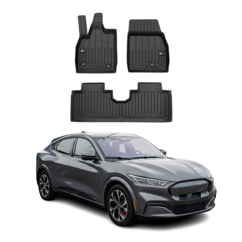 OMAC Gummi Fußmatten für Ford Mustang Mach-E 2020-2025 Premium Gummi Schwarz 3x