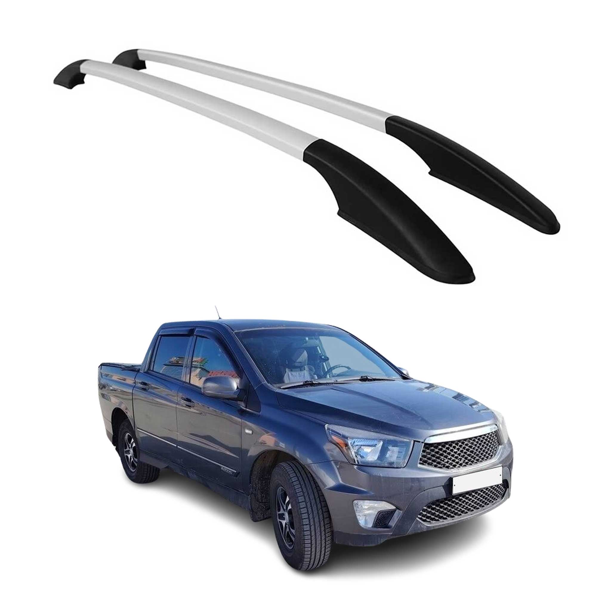 Aluminium Dachreling Relingträger für Ssangyong Actyon Sport 2006-2012 Grau