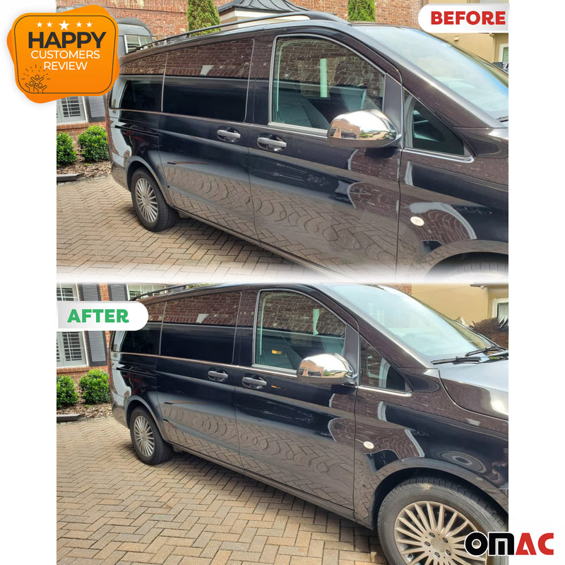 Fensterleisten Zierleisten für Mercedes Vito W447 2014-2025 Edelstahl Chrom 8tlg
