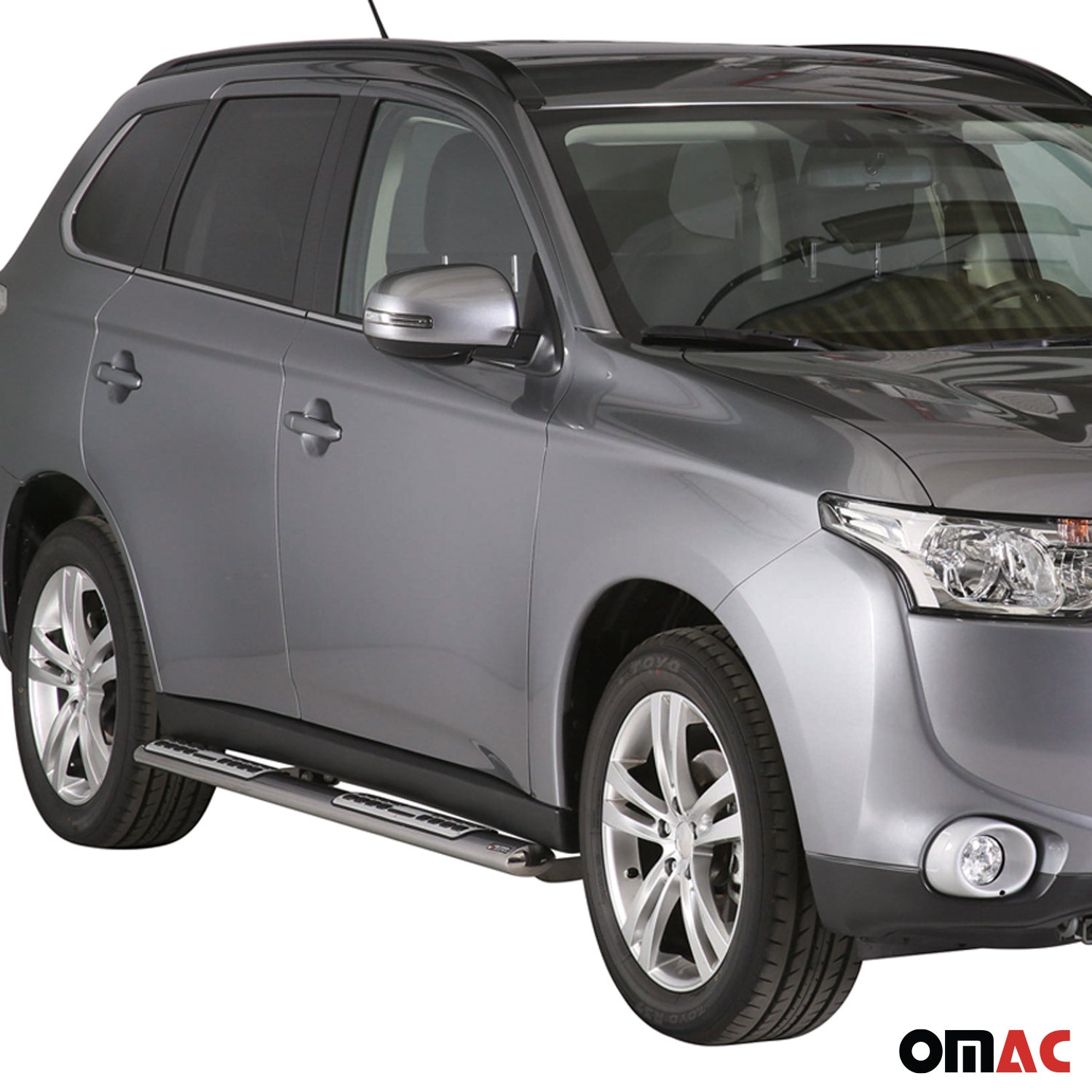 Edelstahl Seitenschweller Schwellerrohre für Mitsubishi Outlander 2013-2021 Grau