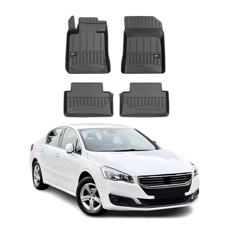 OMAC Gummi Fußmatten für Peugeot 508 2010-2018 Premium TPE Automatten Schwarz 4x