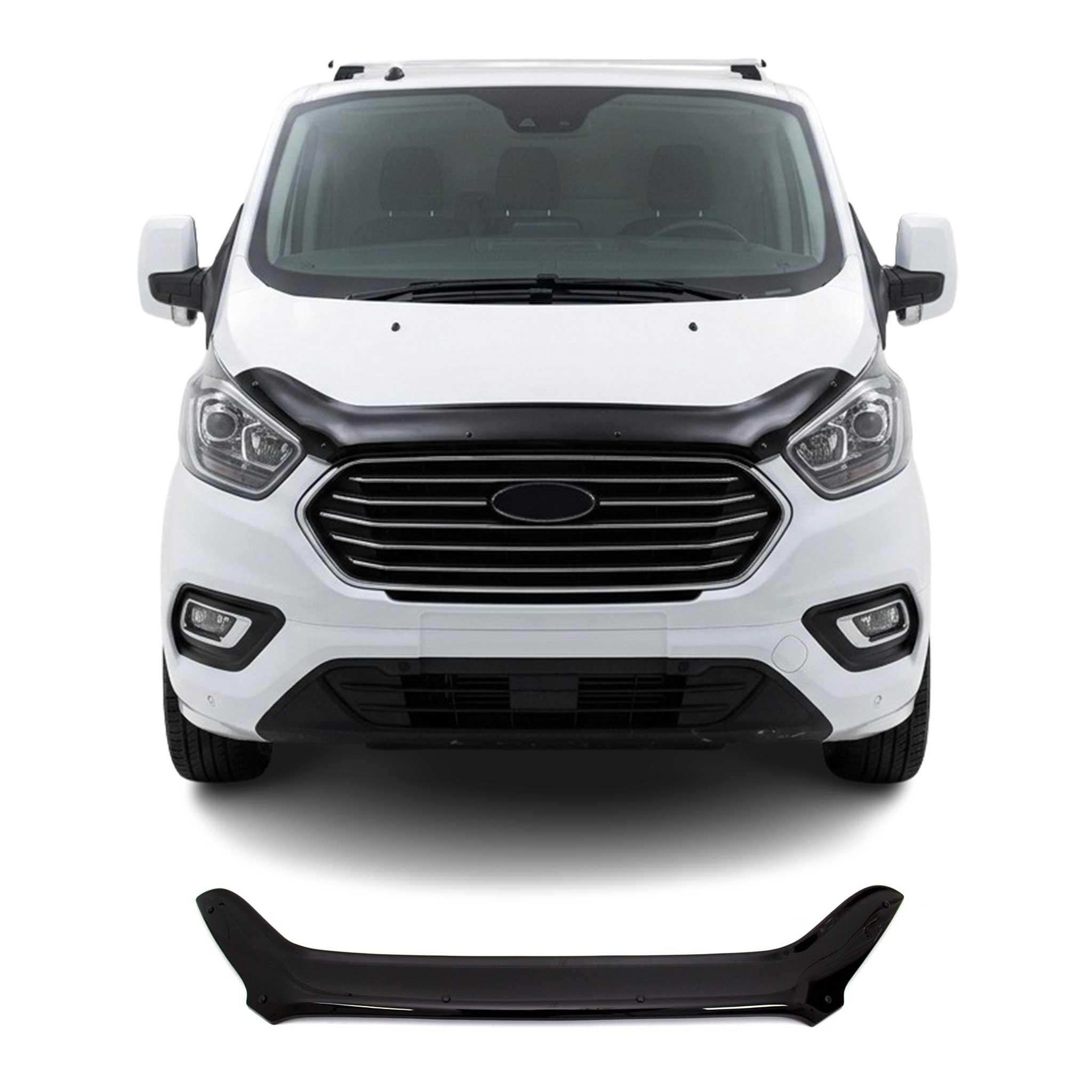 Motorhaube Deflektor Insekten für Ford Transit Tourneo Custom 2018-2024 Dunkel