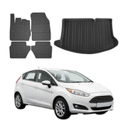 Fußmatten & Kofferraumwanne Set für Ford Fiesta Schrägheck 2008-2017 Gummi 5x