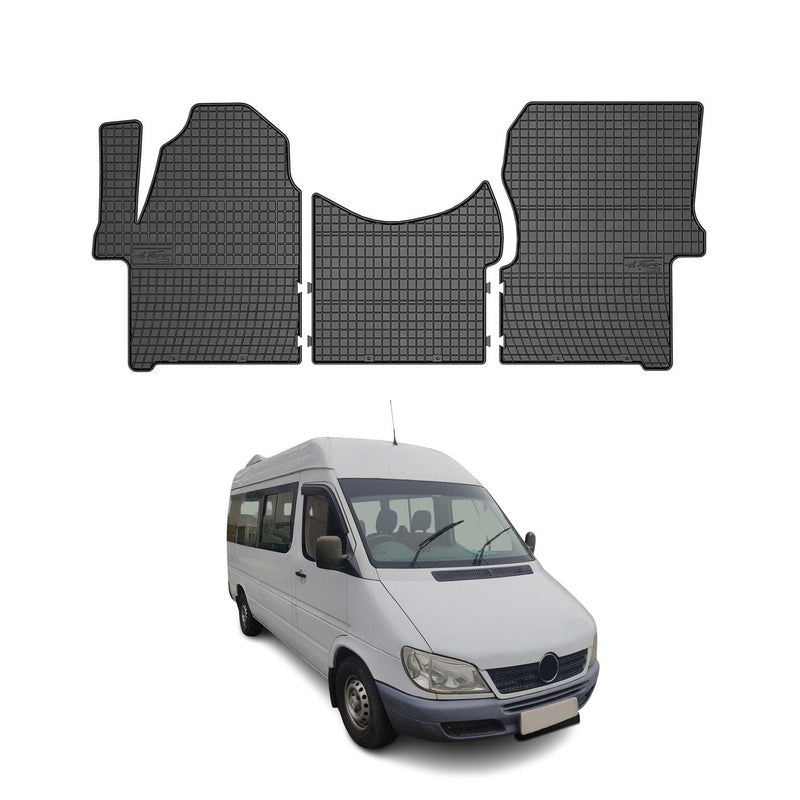 OMAC Gummi Fußmatten für Mercedes Sprinter W906 2006-2018 Automatten Schwarz 3x