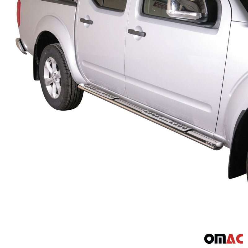 Stahl Seitenschweller Schwellerrohre für Nissan Navara Double Cab 2010-2014 Grau