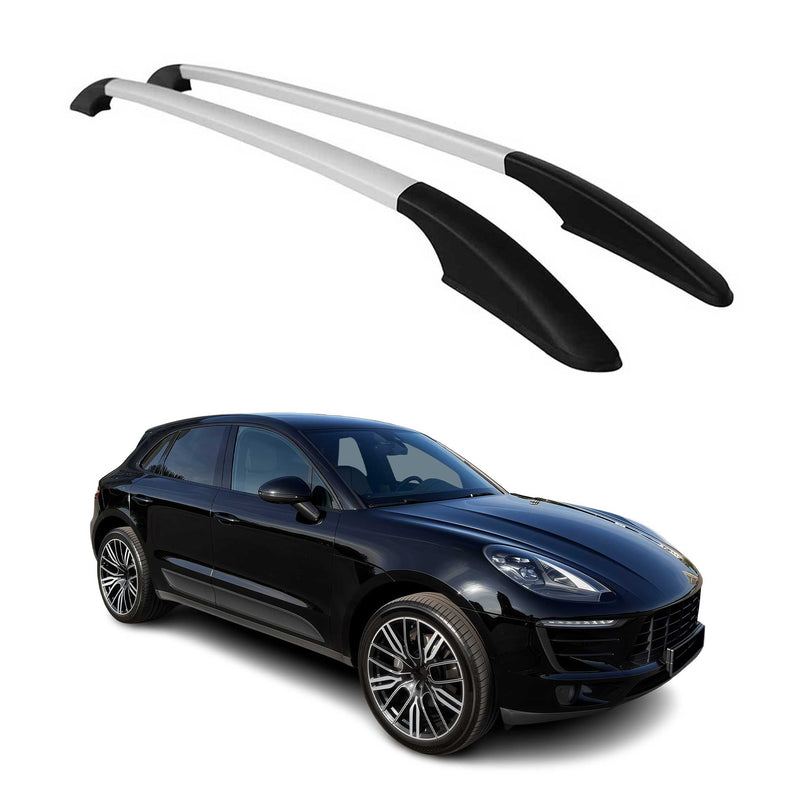 Aluminium Dachreling Relingträger für Porsche Macan 2014-2018 Silber 2x