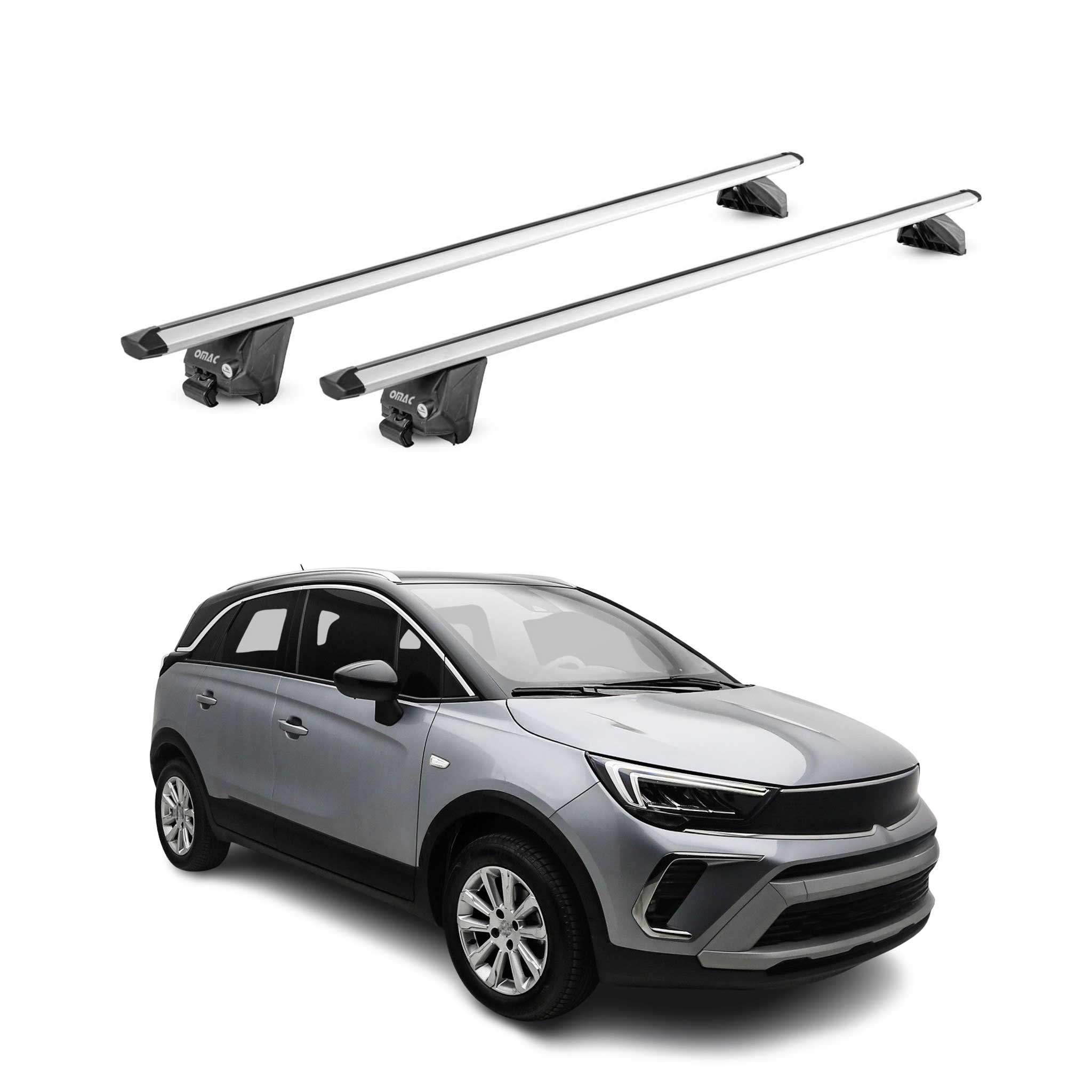 Dachträger für Opel Crossland Grandland X 2017-2024 100kg Alu Silber 2x ABE