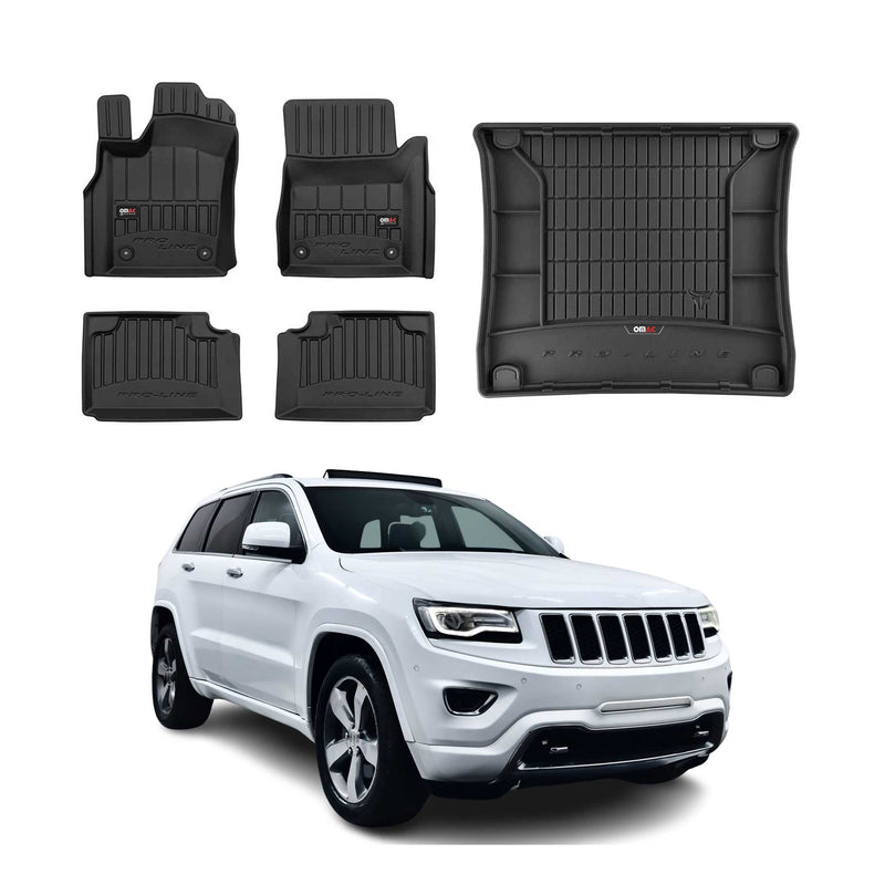 OMAC Fußmatten & Kofferraumwanne Set für Jeep Grand Cherokee 2013-2015 Gummi