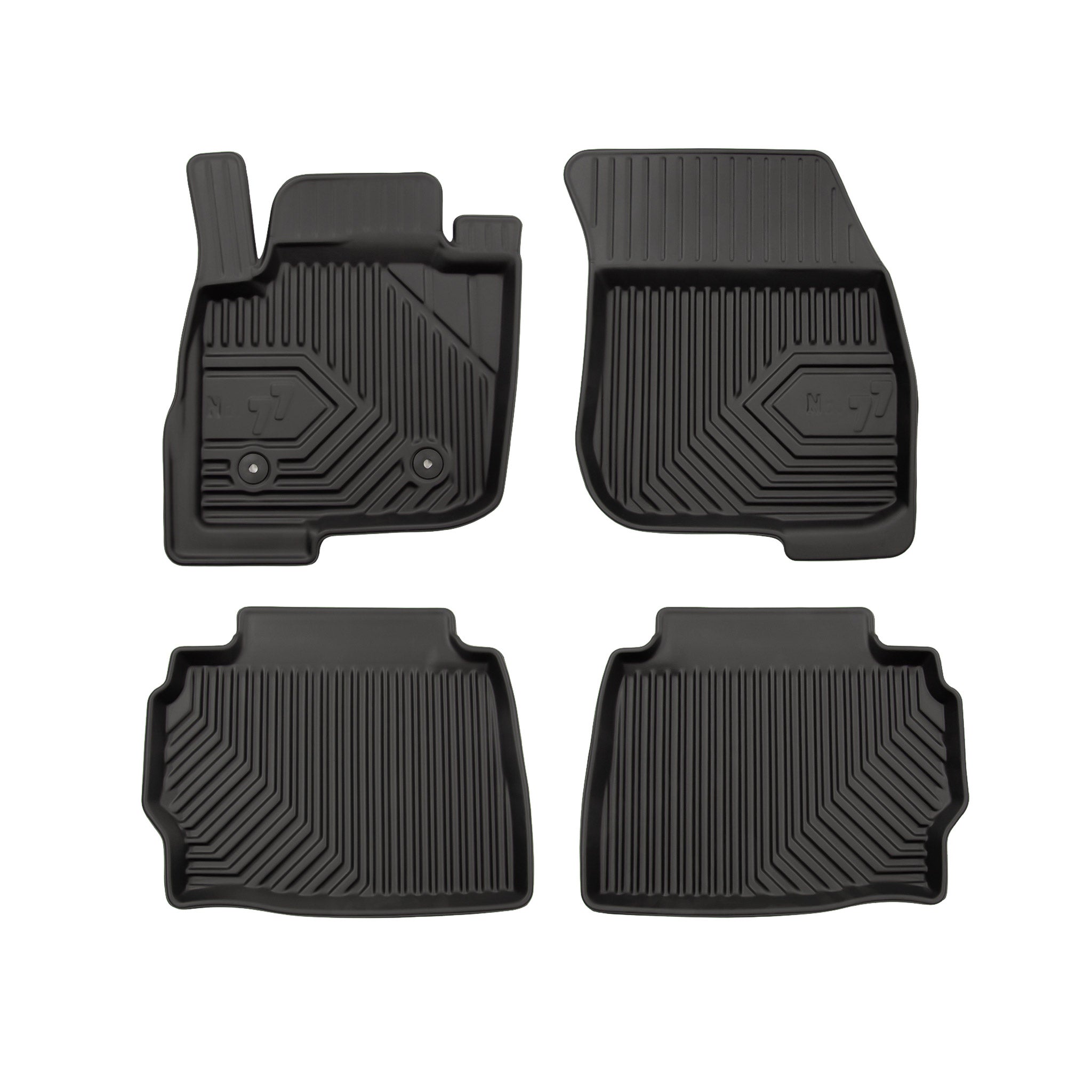 Fußmatten Gummimatten No.77 für Ford Mondeo V 2014-2022 TPE Gummi Schwarz 4 tlg