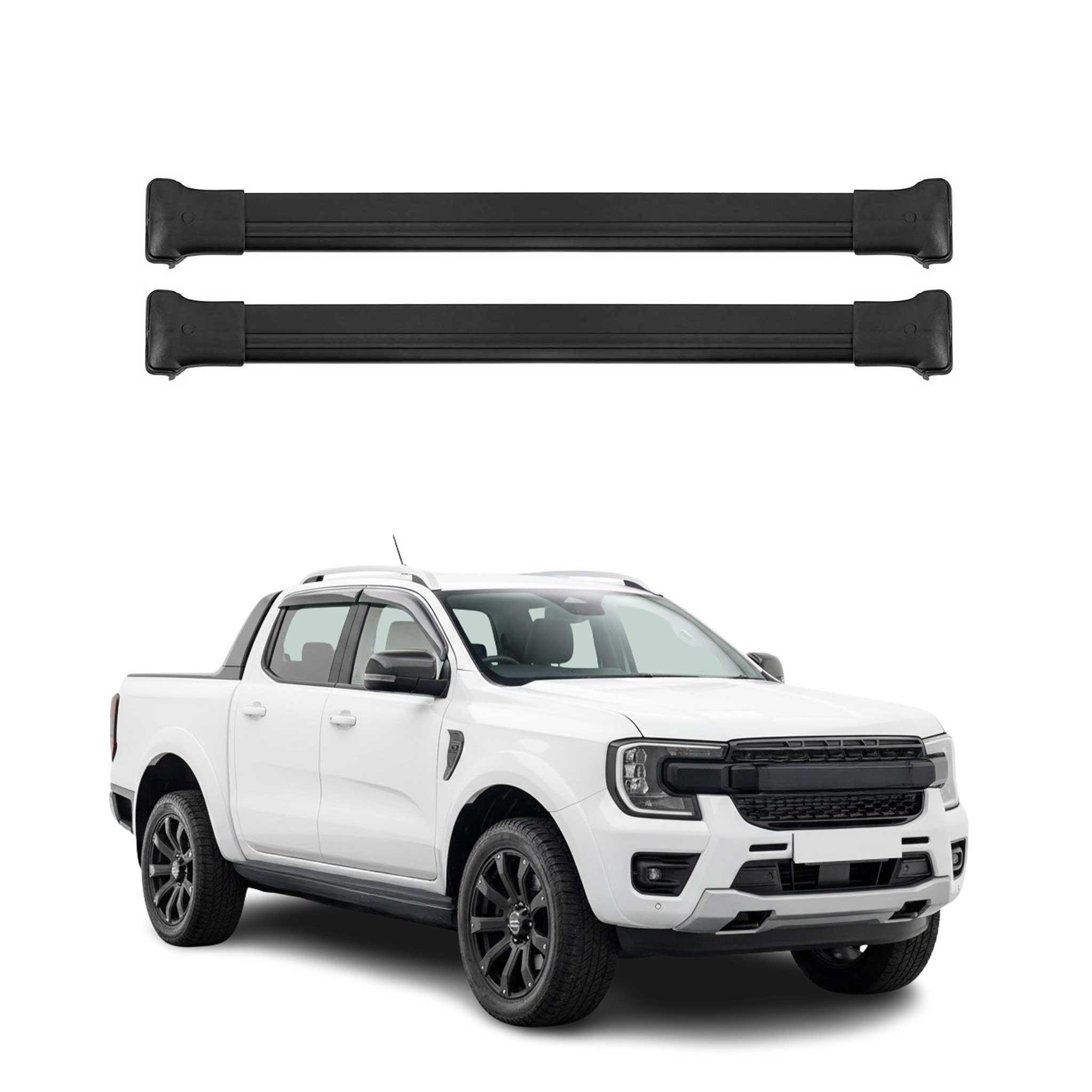 Dachträger Grundtäger für Ford Ranger T6 P703 2022-2026 Aluminium Schwarz 2 tlg
