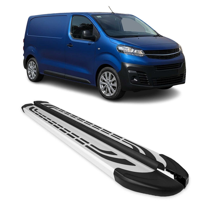 Trittbretter Schweller Seitenbretter für Opel Vivaro C 2019-23 L1 L2 Alu Silber