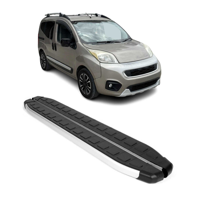 Seitenschweller Seitenbretter Trittbretter für Fiat Qubo 2007-2021 Alu Schwarz