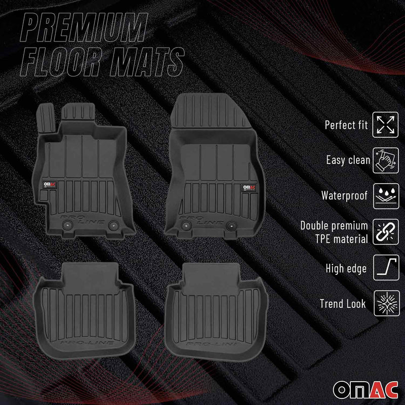 OMAC Gummi Fußmatten für Subaru Legacy SD SW 2009-2016 Premium Gummi Schwarz 4x