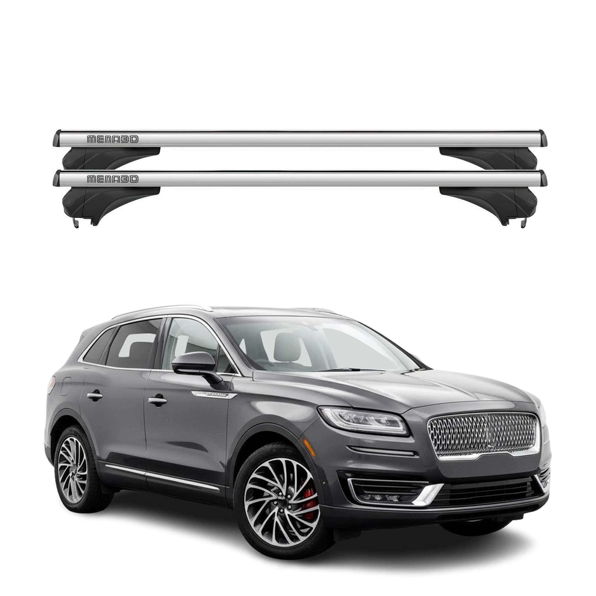 Menabo Dachträger Grundtäger für Lincoln Nautilus 2019-2023 Aluminium Silber 2x
