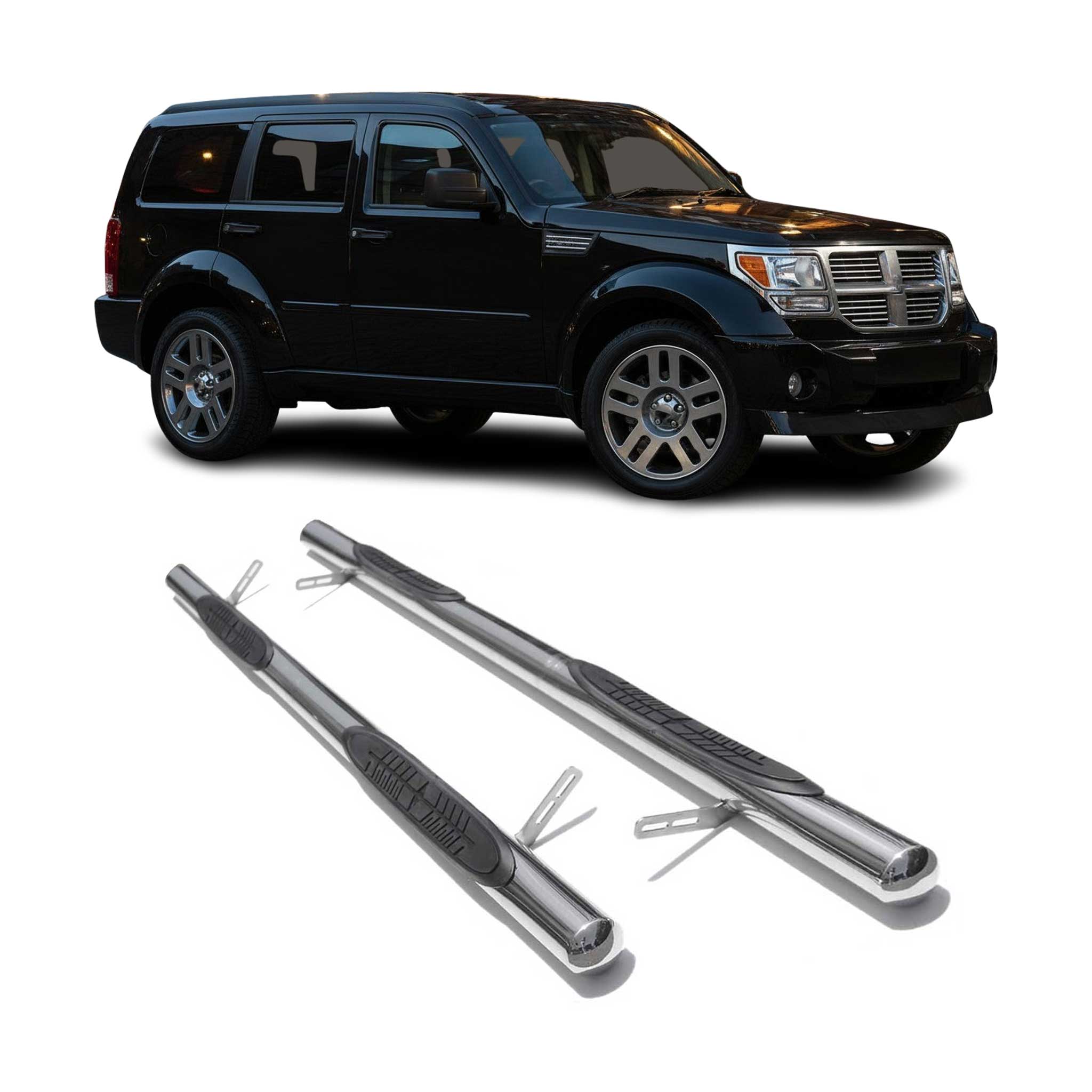 Edelstahl Trittbretter Schwellerrohre für Dodge Nitro 2007-2012 Edelstahl Silber