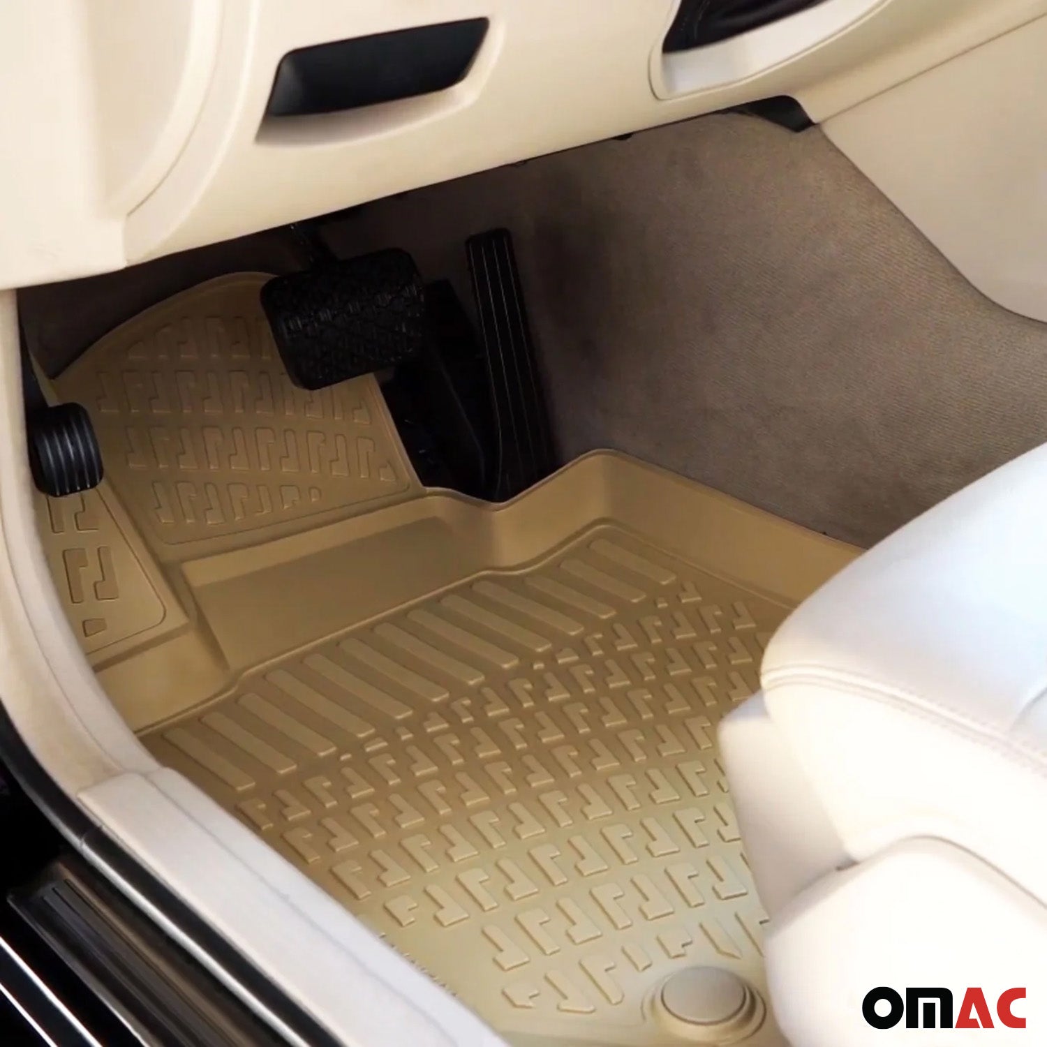 Fußmatten 3D Gummimatten für Skoda Karoq 2017-2026 Gummi TPE Beige 4tlg