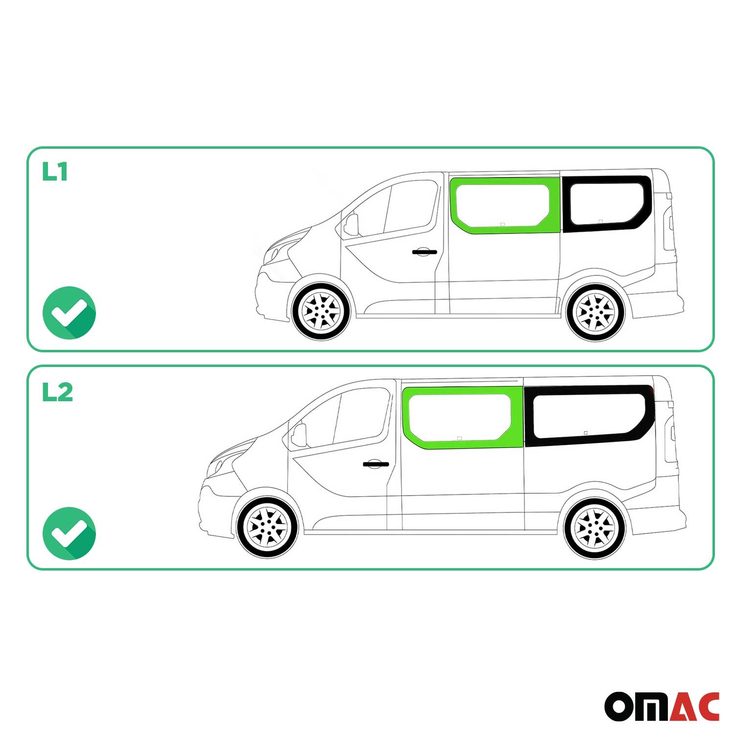 Seitenfenster Auto für Nissan Primastar 2022-2026 L1 L2 Kasten Links Schwarz