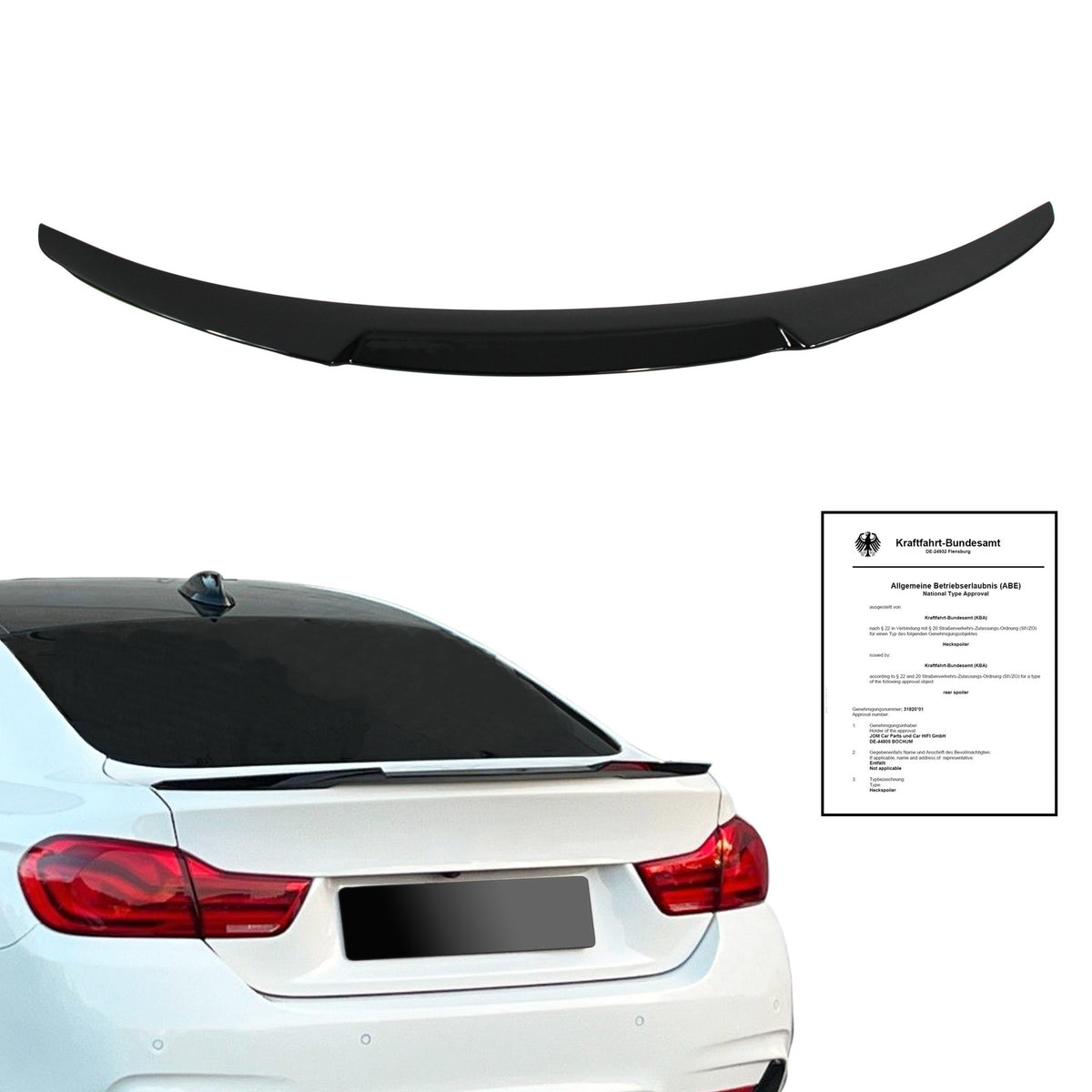 JOM Heckspoiler Dachspoiler für BMW 4er (F36) Gran Coupe 2013-2021 mit ABE ABS