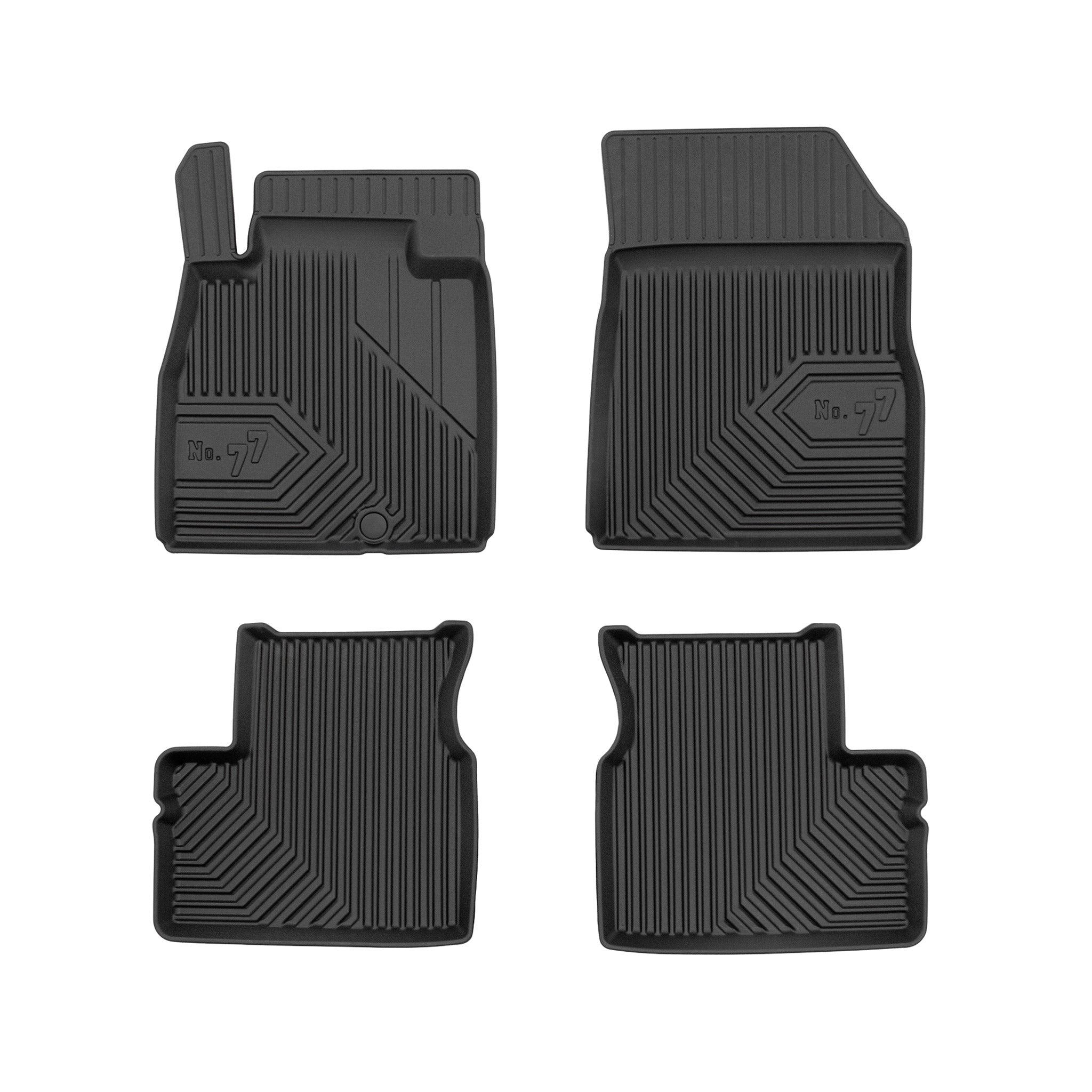 Fußmatten Gummimatten No.77 für Nissan Micra K13 2010-2016 TPE Schwarz 4 tlg
