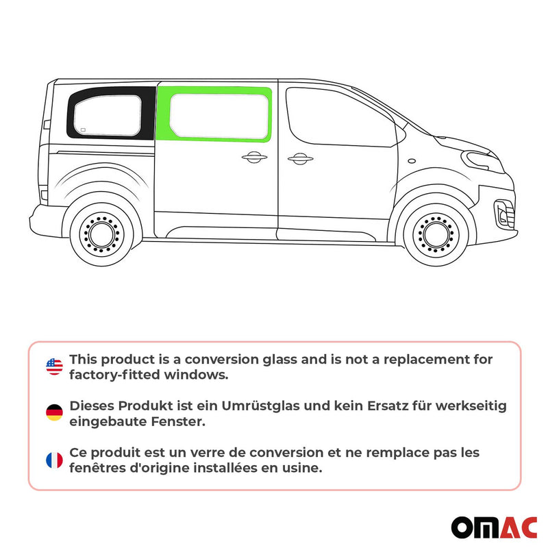 Seitenfenster Auto Fenster für Citroen Jumpy 2017-2025 Schiebetür Rechts L2 L3