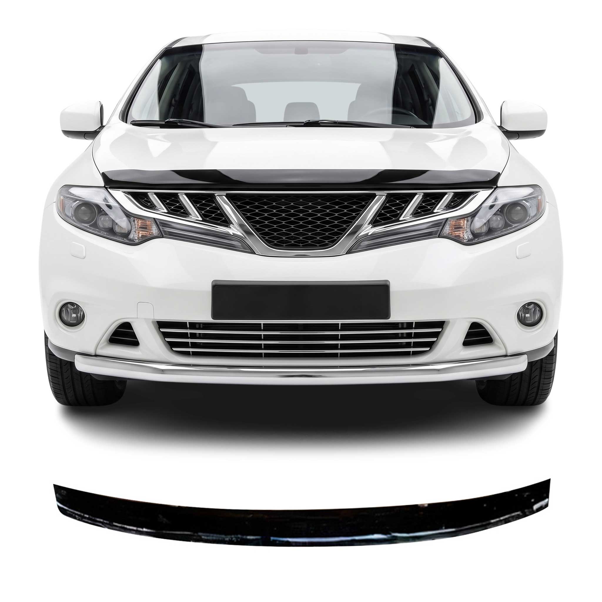 Motorhaube Deflektor Insekten Steinschlagschutz für Nissan Murano 2009-26 Dunkel