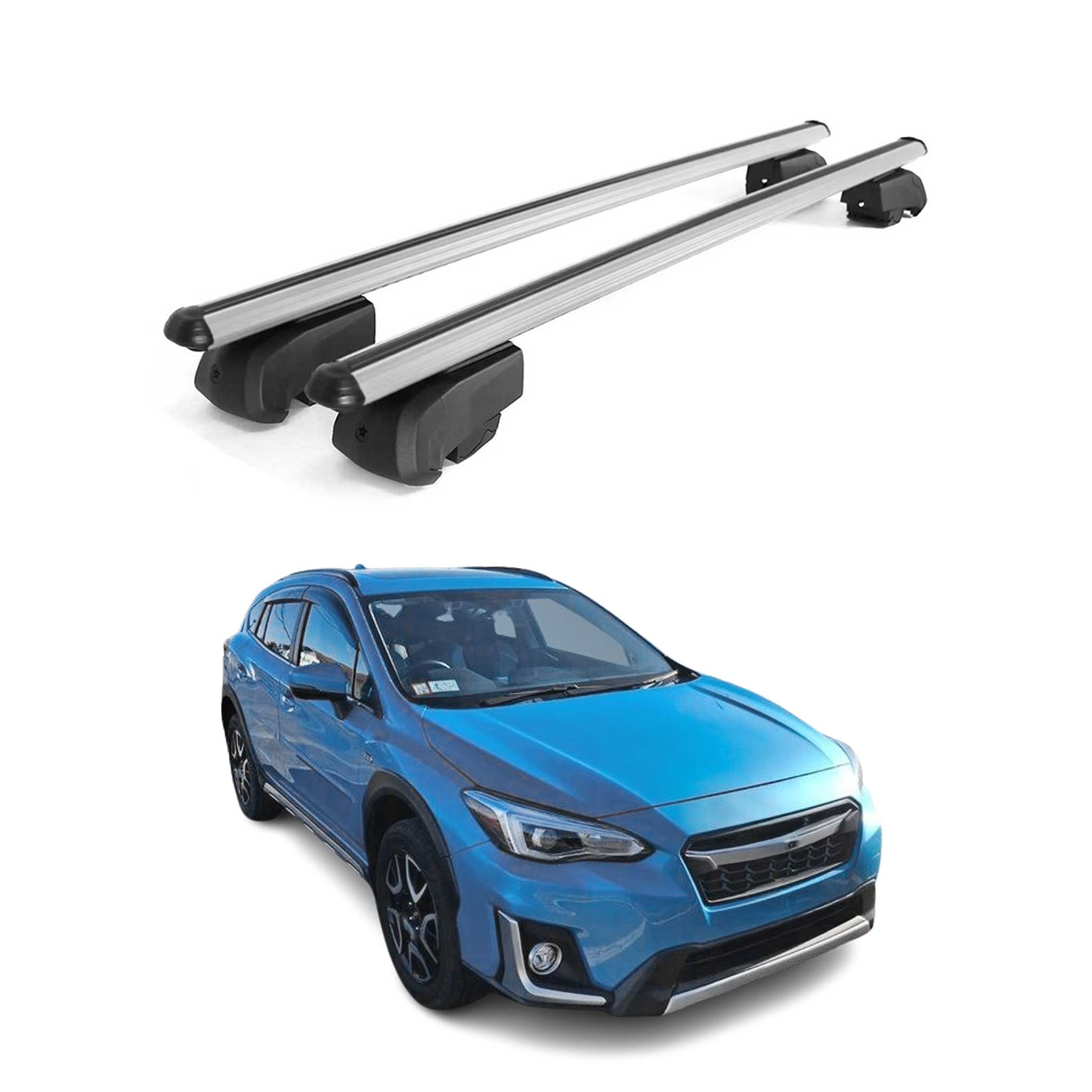 Dachträger Gepäckträger für Subaru Crosstrek Hybrid 2019-2023 ABE Alu Grau
