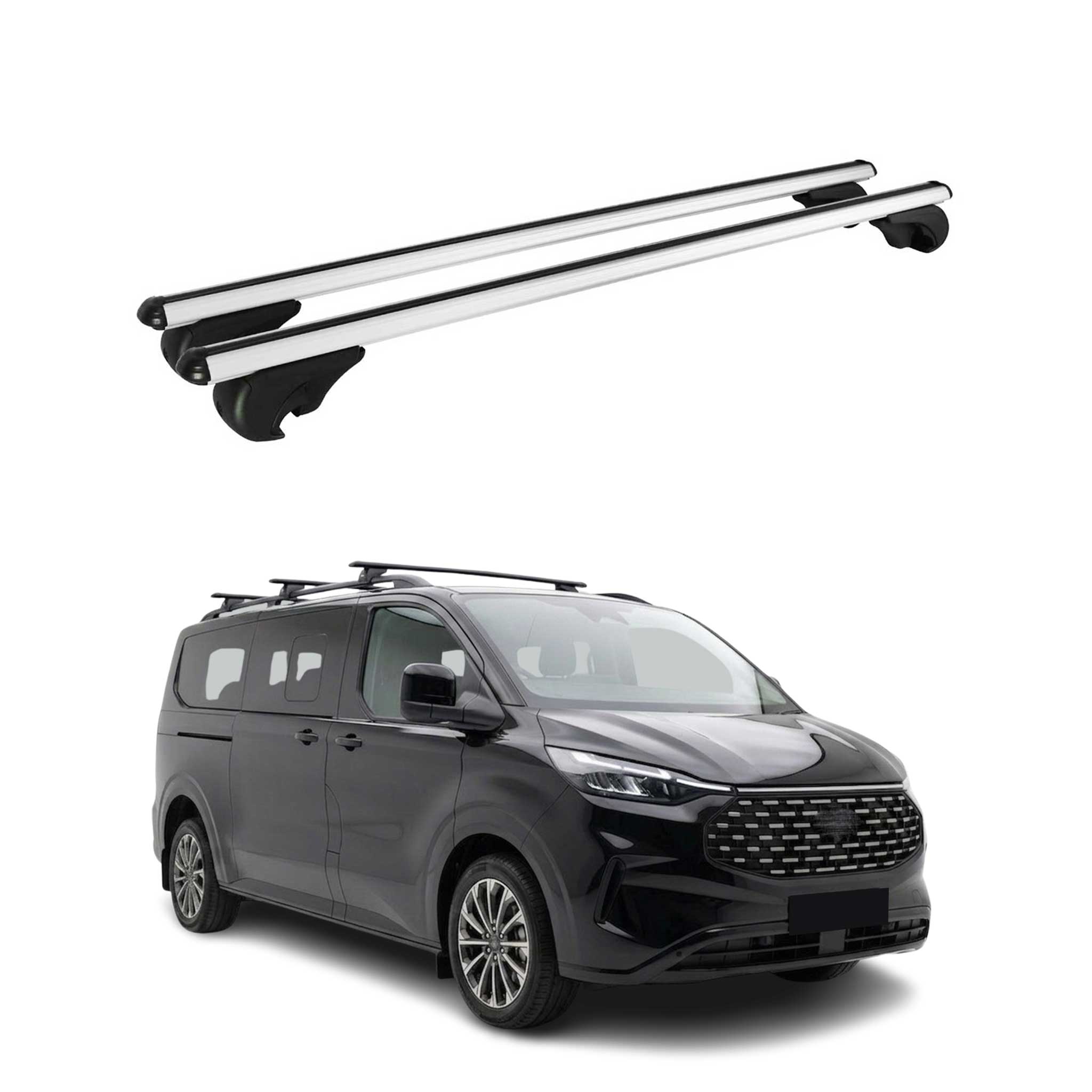 Dachträger Grundträger für Ford Tourneo Custom II 2023-2026 TÜV Alu Silber 2x