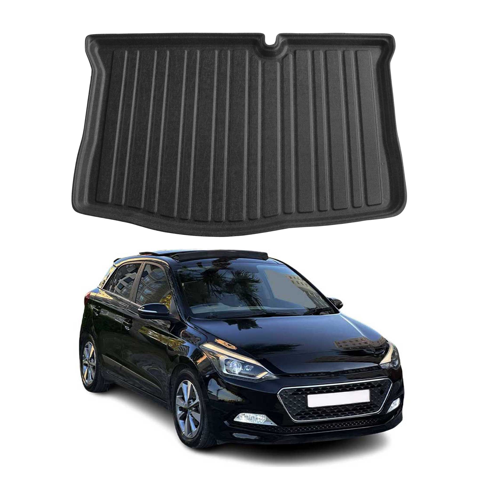 Kofferraumwanne Laderaumwanne für Hyundai i20 2014-2020 Gummi TPE Schwarz