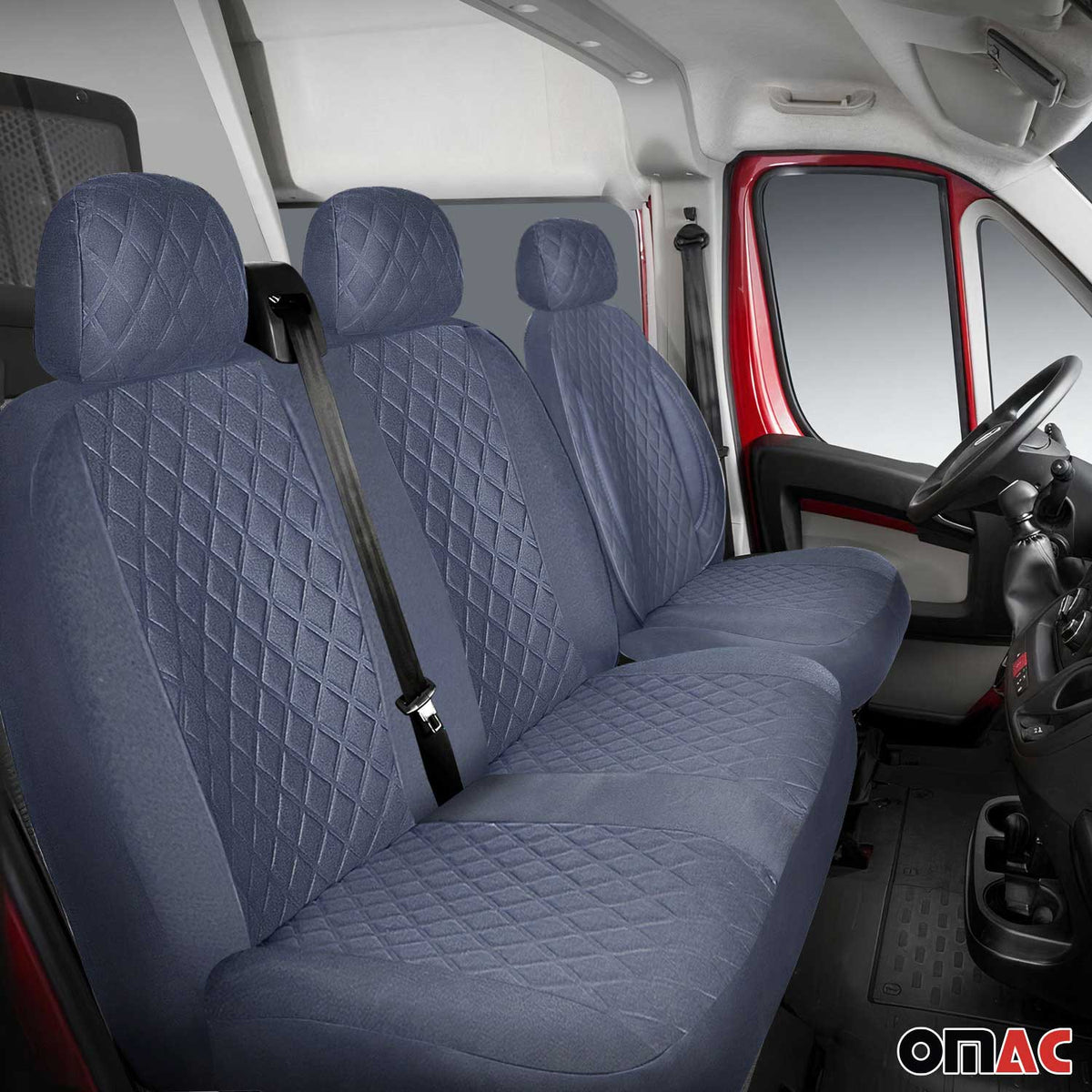 Schonbezug Sitzbezug Sitzschoner für Peugeot Expert 2016-2024 Grau 2+1 Vorne