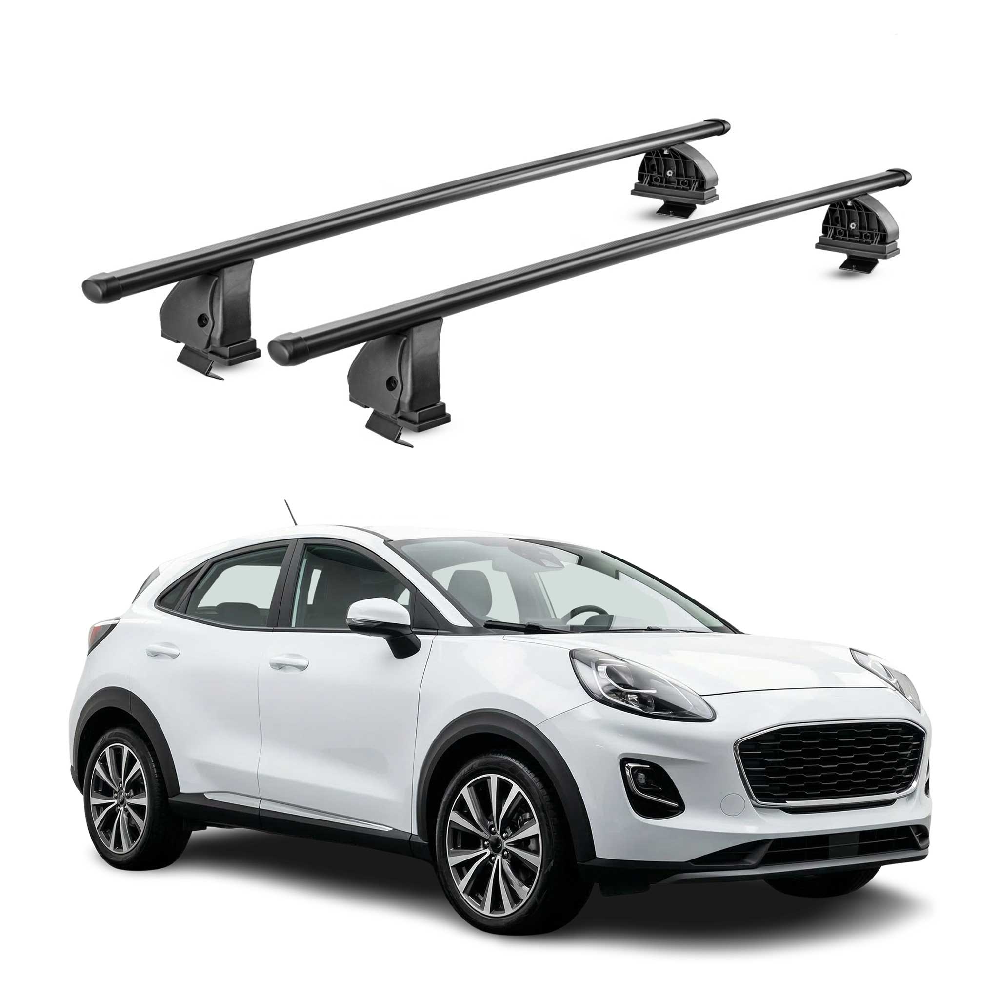Stahl Dachträger für Ford Puma 2019-2026 TÜV Abschließbar 75 kg 2tlg Schwarz