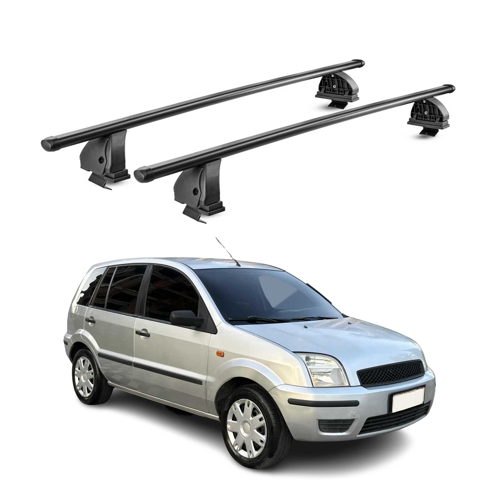 Stahl Dachträger für Ford Fusion 2002-2012 TÜV Abschließbar 75 kg 2tlg Schwarz