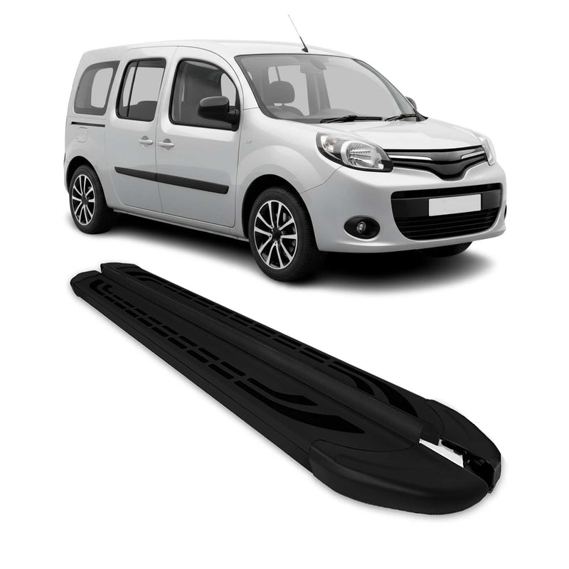 Trittbretter Schweller Seitenbretter für Renault Kangoo 2 2008-2021 Alu Schwarz