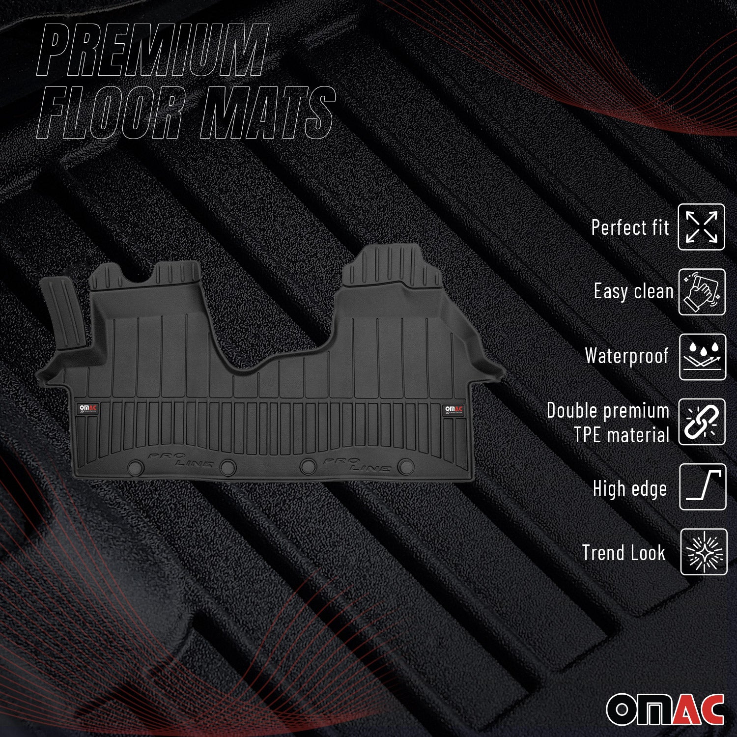 OMAC Gummi Fußmatten für Renault Trafic 2014-2026 Premium TPE Automatten 1tlg