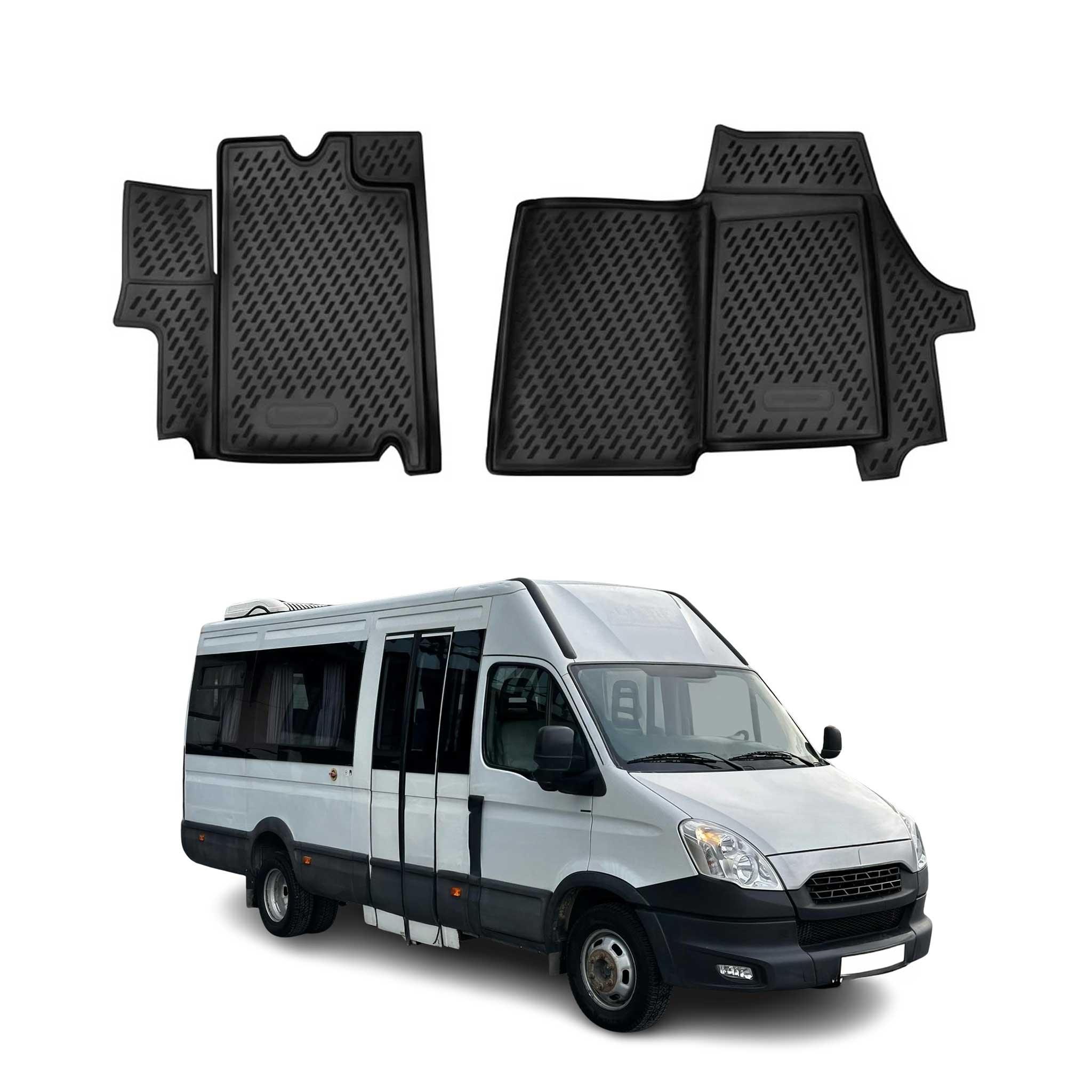 OMAC Gummimatten Fußmatten für Peugeot Boxer 2006-2024 TPE Automatten Schwarz 2x