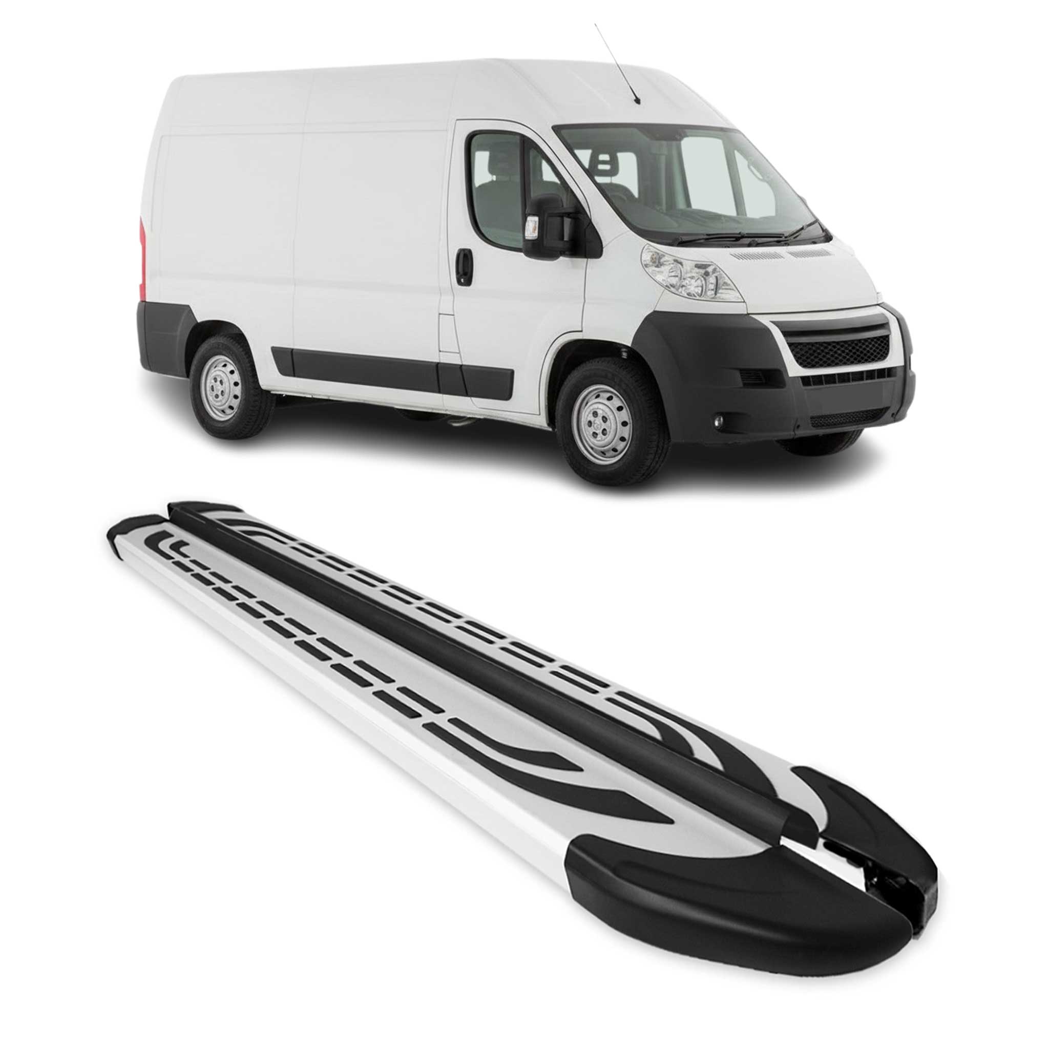 Trittbretter Seitenschweller Seitenbretter für Peugeot Boxer 2006-2024 L2 Alu
