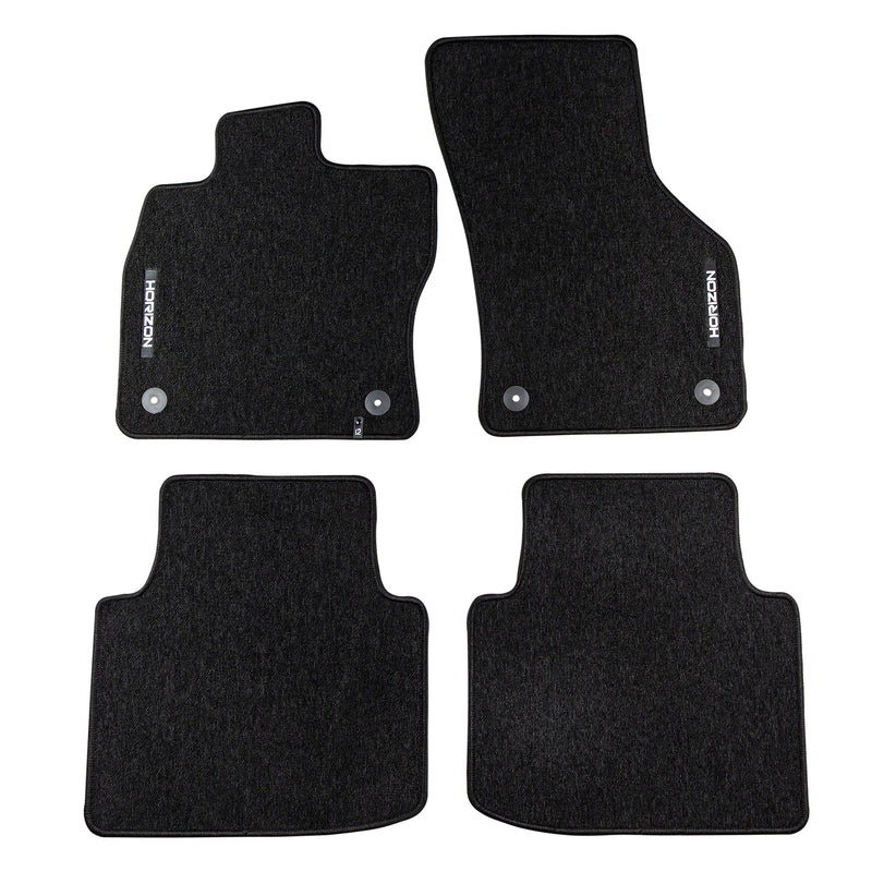 Velours Fußmatten für Skoda Superb III 2015-2023 Autoteppich Schwarz 4 teile