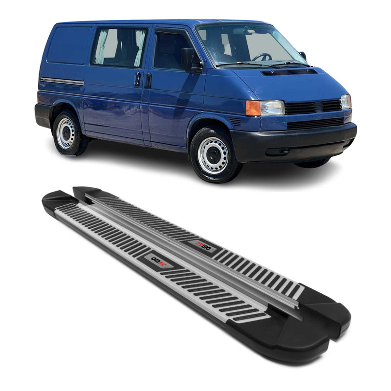 Trittbretter Seitenbretter für VW Transporter T4 1990-2003 L1 Kurzer Alu Schwarz
