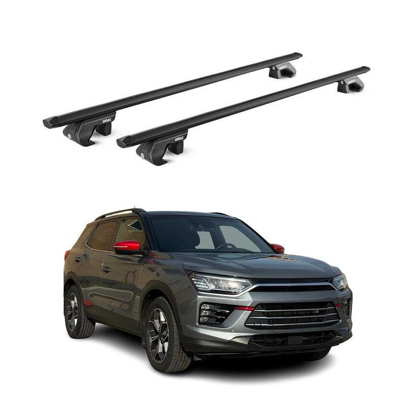 Dachträger Grundtäger für Ssangyong Korando 2019-2025 5 tür 90kg Alu Schwarz ABE