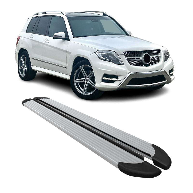 Seitenschweller Trittbretter Schweller für Mercedes GLK X204 2008-2015 Alu Grau