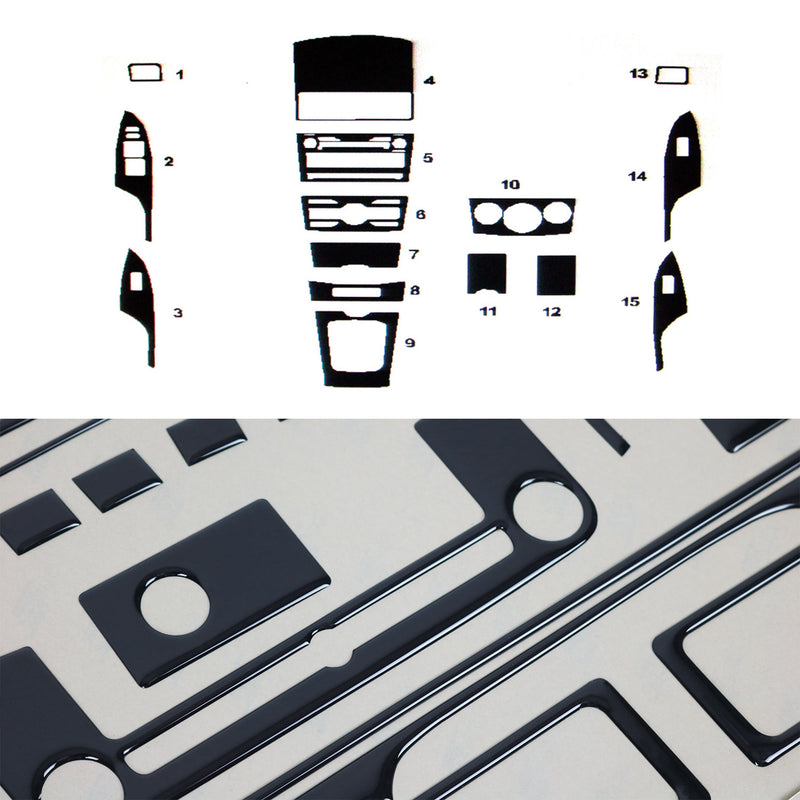 Innenraum Dekor Cockpit für Toyota Corolla 2006-2013 Piano Schwarz Optik 15tlg