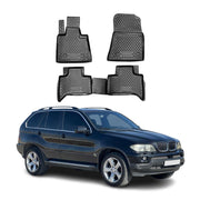 OMAC Gummimatten Fußmatten für BMW X5 E53 1999-2006 TPE Automatten Schwarz 4x