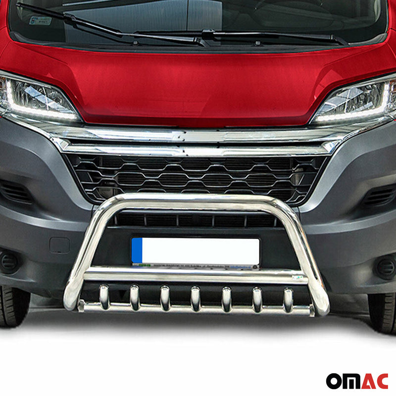 Frontbügel Frontschutzbügel für Citroen Jumper 2006-2016 mit ABE Silber Stahl