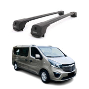 Dachträger Grundträger für Opel Vivaro B 2014-2019 Aluminium 75kg Schwarz 2tlg