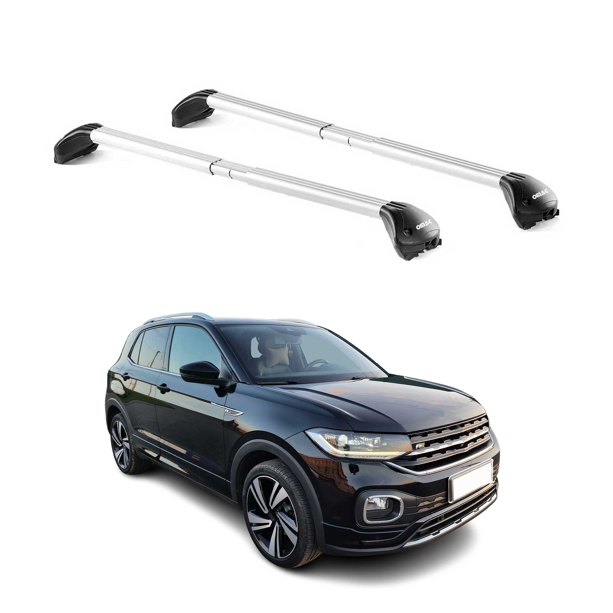 Dachträger Grundtäger für VW T-Cross 2019-2026 100kg Aluminium Silber 2x ABE